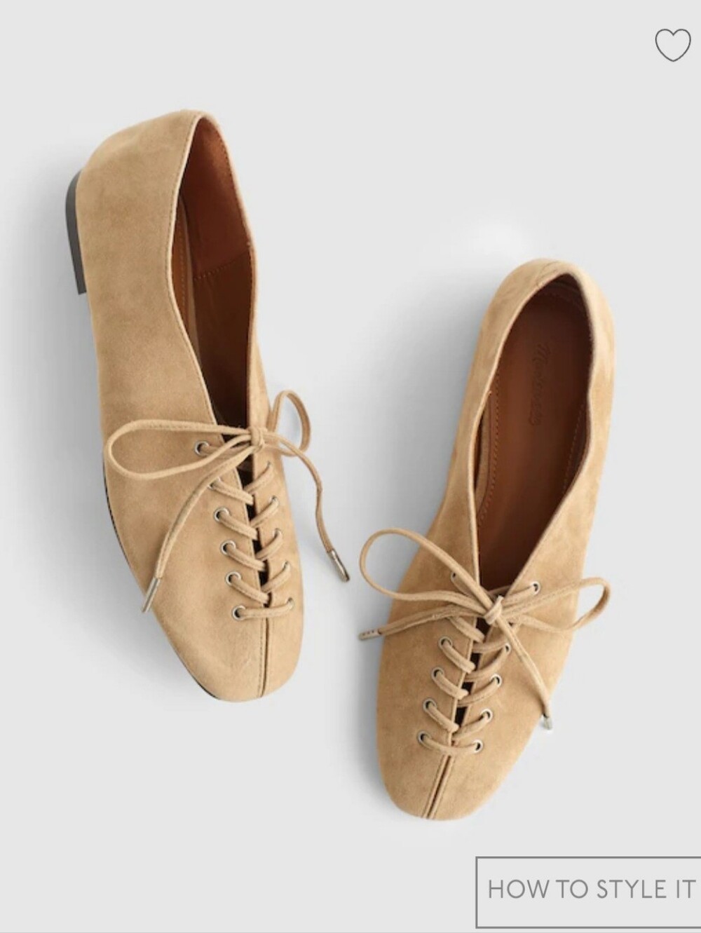 Madewell Suede Lace-Up The Mylie Lace-Up Glove Flat Sz 8 $148 Display Shoes
